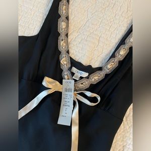 Vintage Cache Top Silk Beaded Embellished Womens Size Small Black New with Tags!